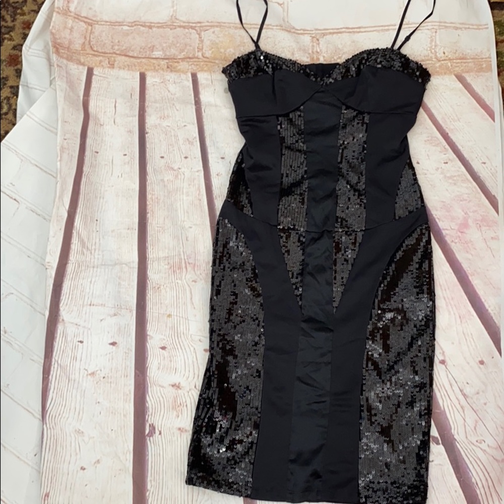 Black sleek sequin Marciano guess dress